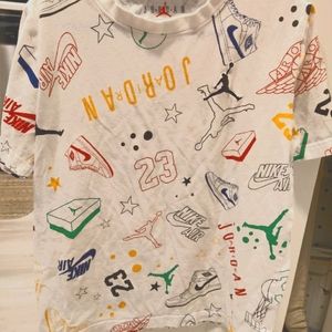 Jordan Boys grade school tee shirt all over logo